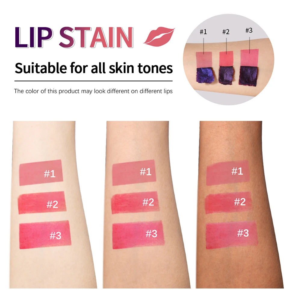 Long-Lasting Waterproof Peel Off Lip Stain Set - 12