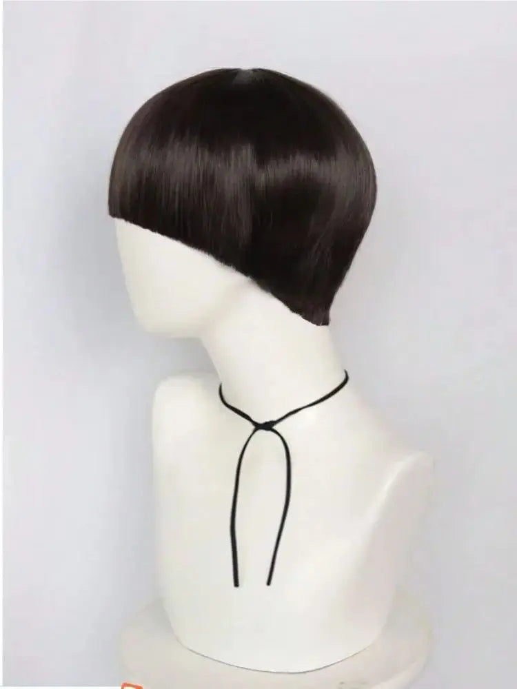 Short Brown Cosplay Bowl Cut Wig for Men - 4