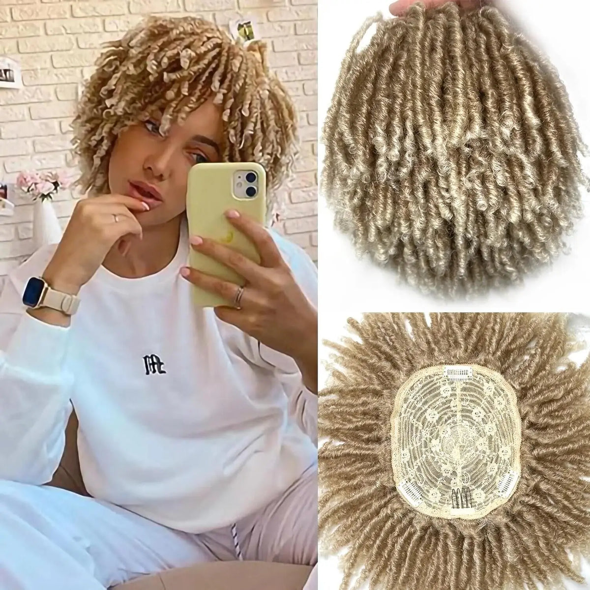 Men's Short Curly Braided Dreadlock Wig