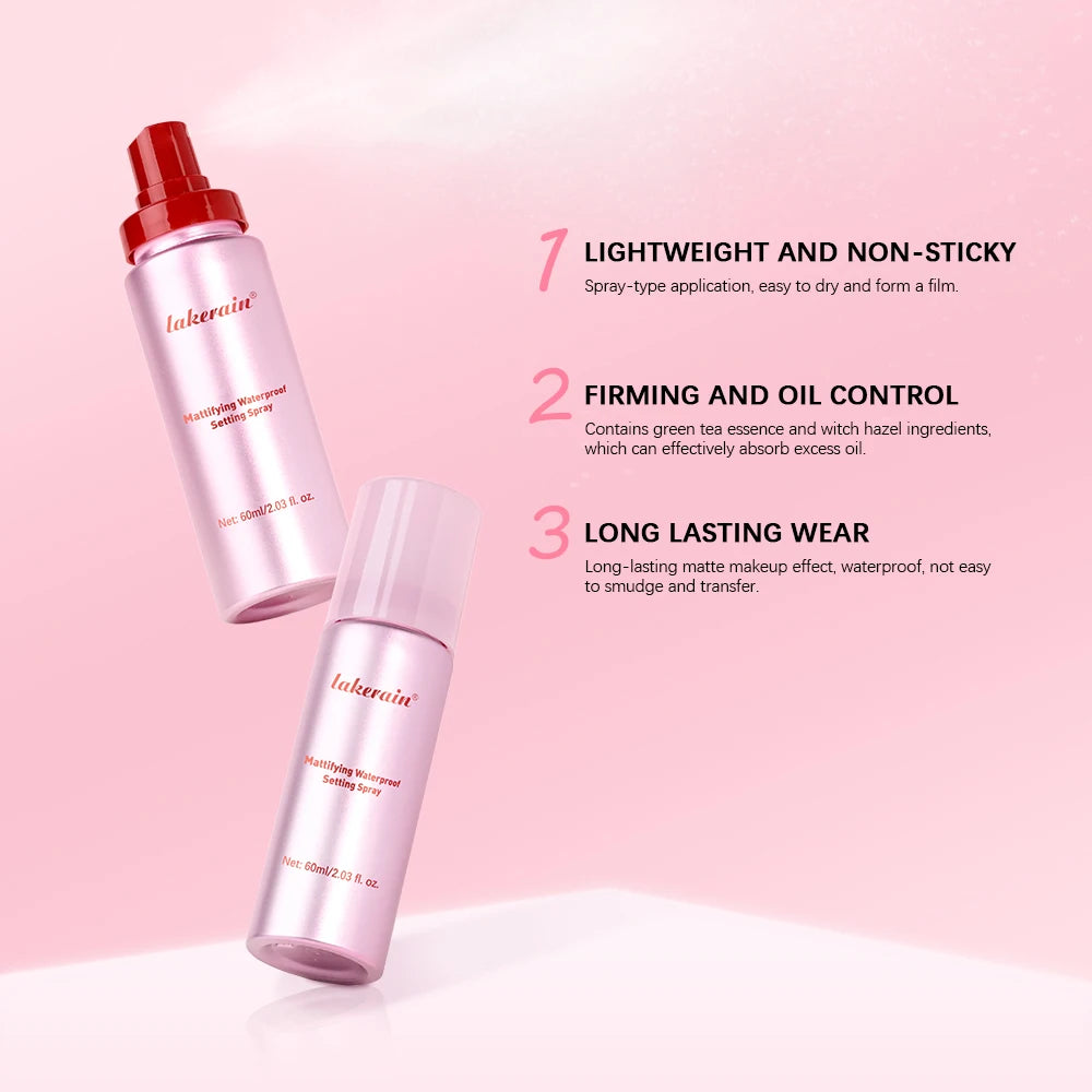 Long-Lasting Mattifying Waterproof Makeup Setting Spray for All Skin Types