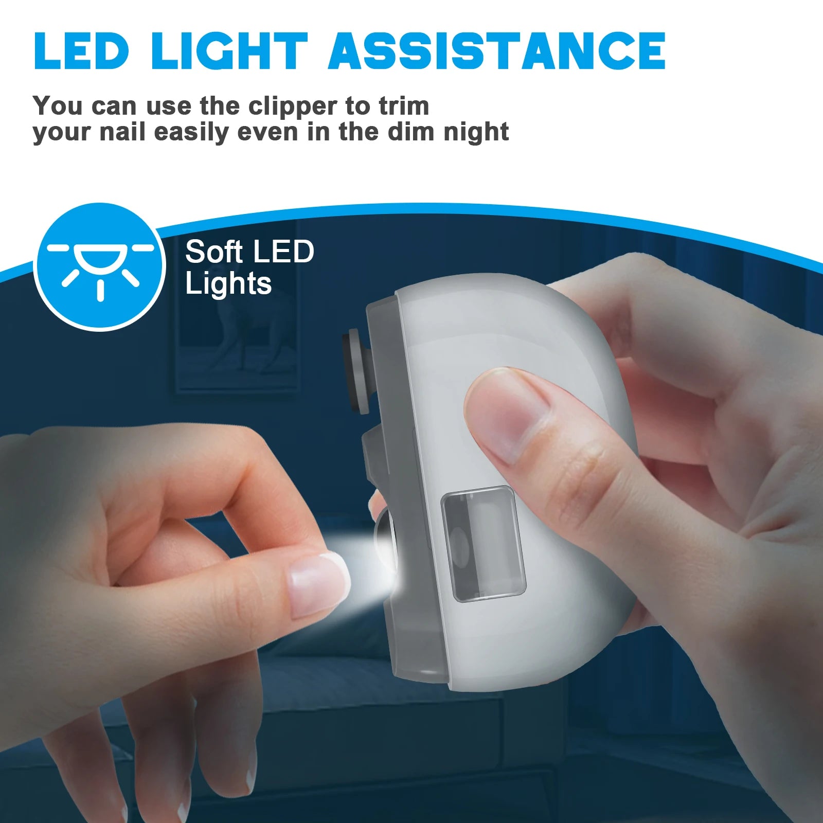 Electric Automatic Nail Clipper and Polisher with LED Light - 11