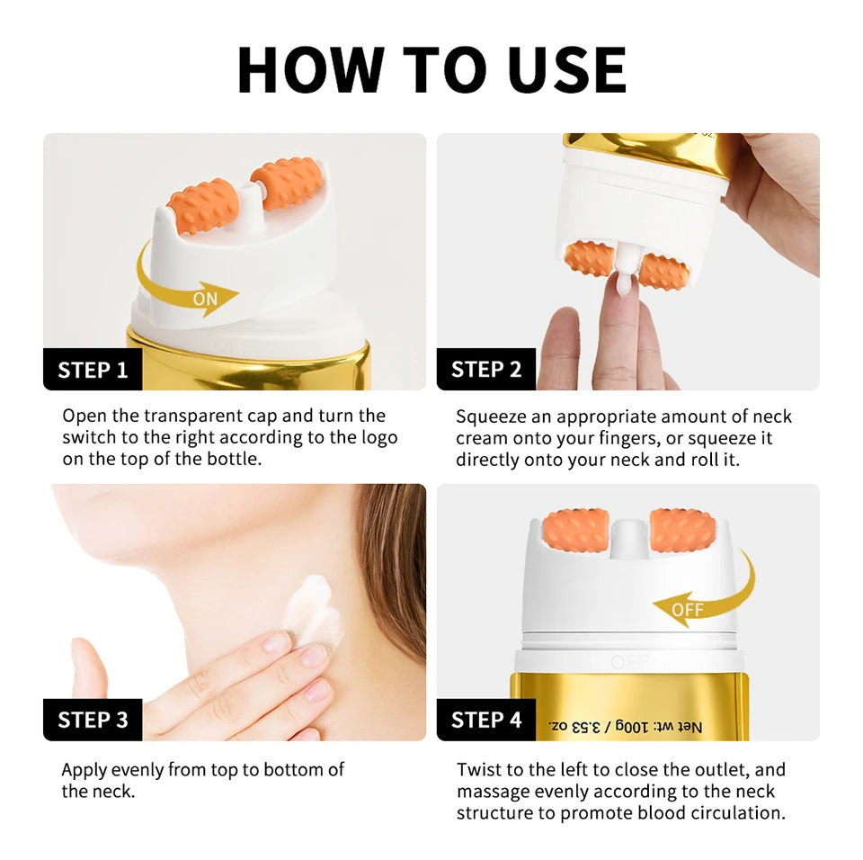 Firming and Lifting Neck Cream with Roller Applicator for Smooth Skin - 15