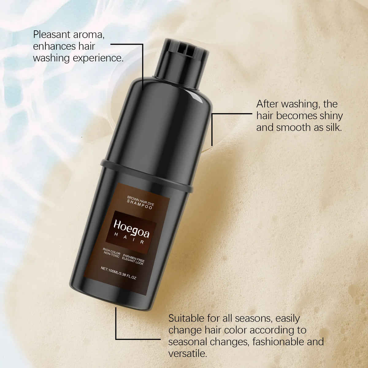 Instant Hair Color Dye Shampoo for Easy Grey Hair Coverage