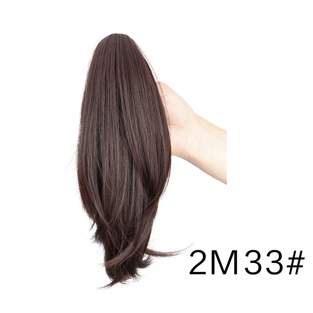 Short Synthetic Claw Clip Ponytail Extension for Natural Voluminous Hair - 10
