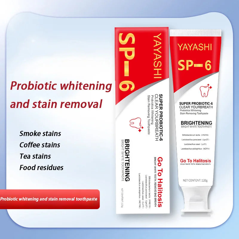 Probiotic Teeth Whitening Toothpaste for Stain Removal and Fresh Breath