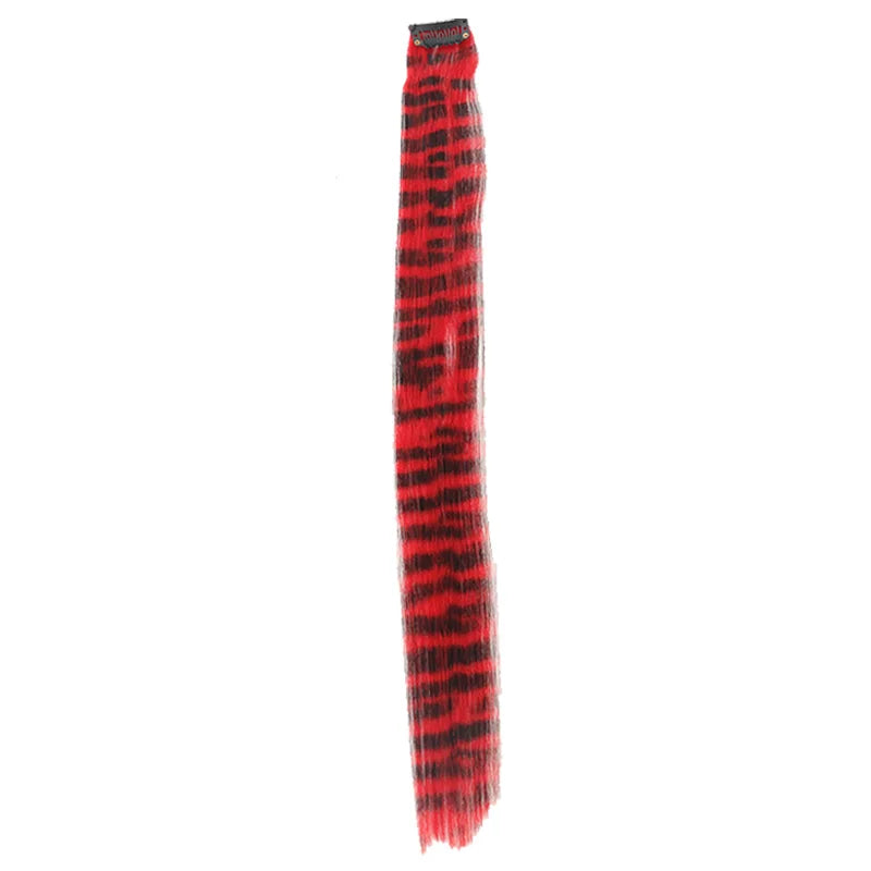 Colorful Leopard Print Clip-In Hair Extensions for Parties and Daily Use - 12