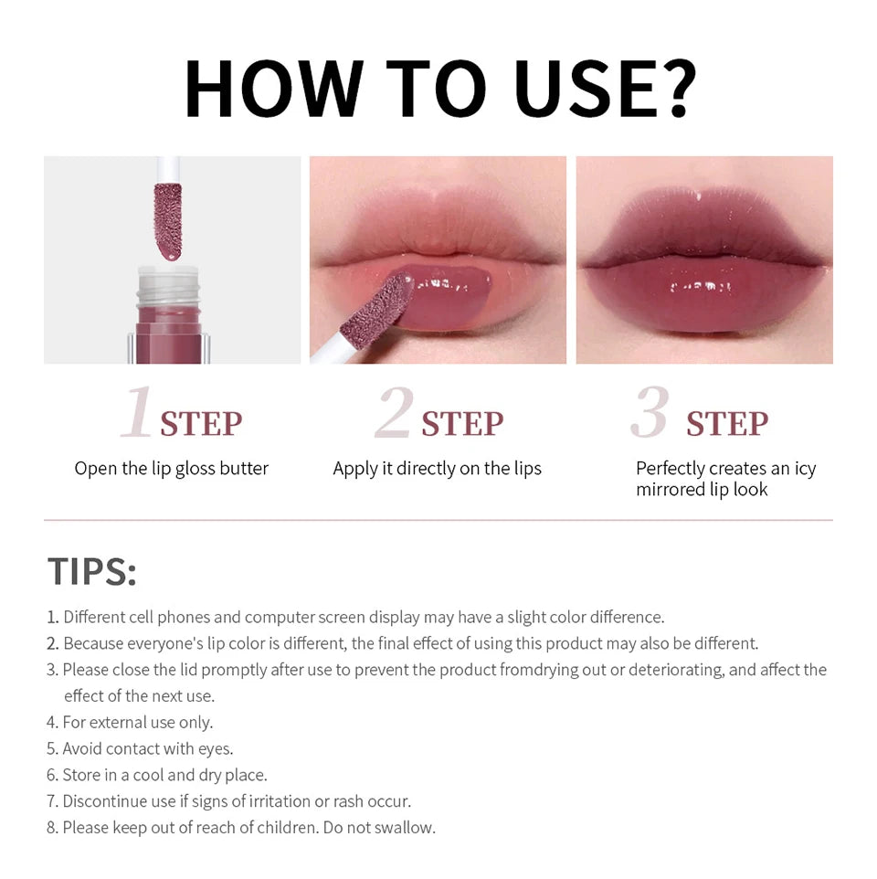 Hydrating Mirror-Finish Lip Gloss for Smooth and Plump Lips