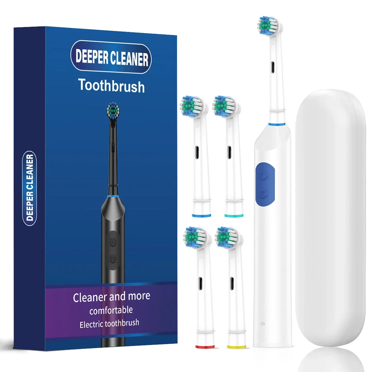 Rechargeable Electric Toothbrush with 5 Modes and 4 Replacement Heads