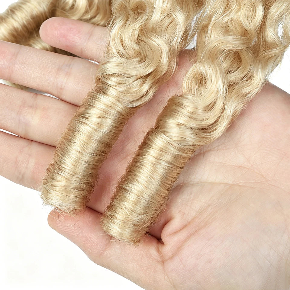 Blonde Burmese Curly Human Hair Bundles