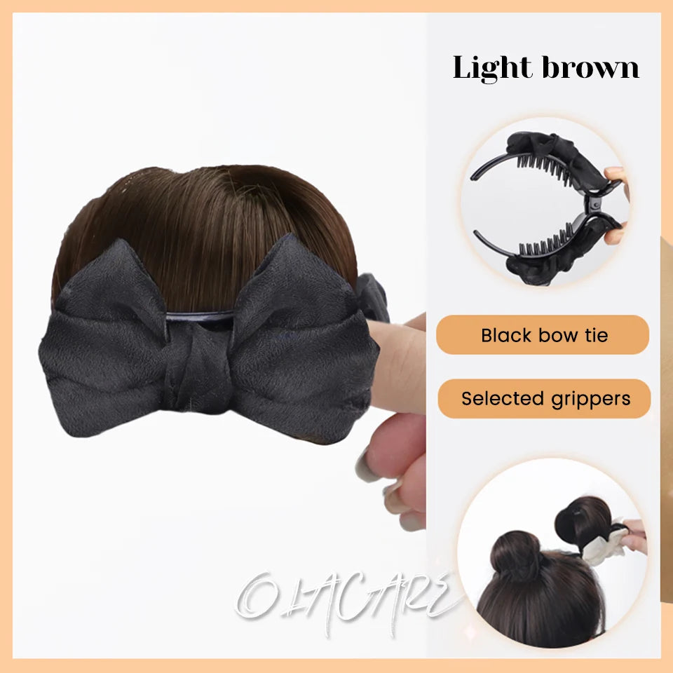 Synthetic Flower Bud Hair Bun Extension with Claw Clip