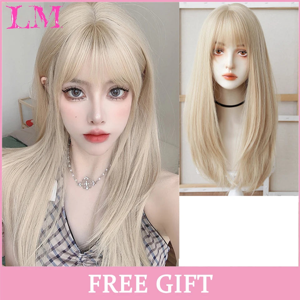 24-Inch Long Pink Cosplay Wig for Costumes - 52