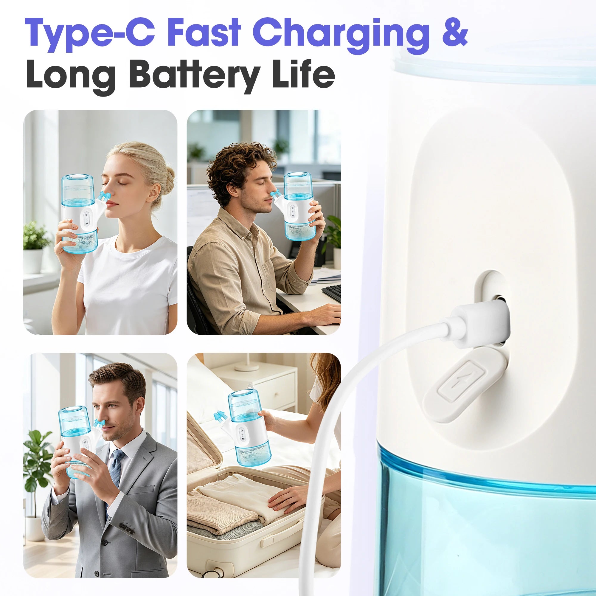 Electric Nasal Irrigator for Sinus Relief and Congestion Cleaning - 11