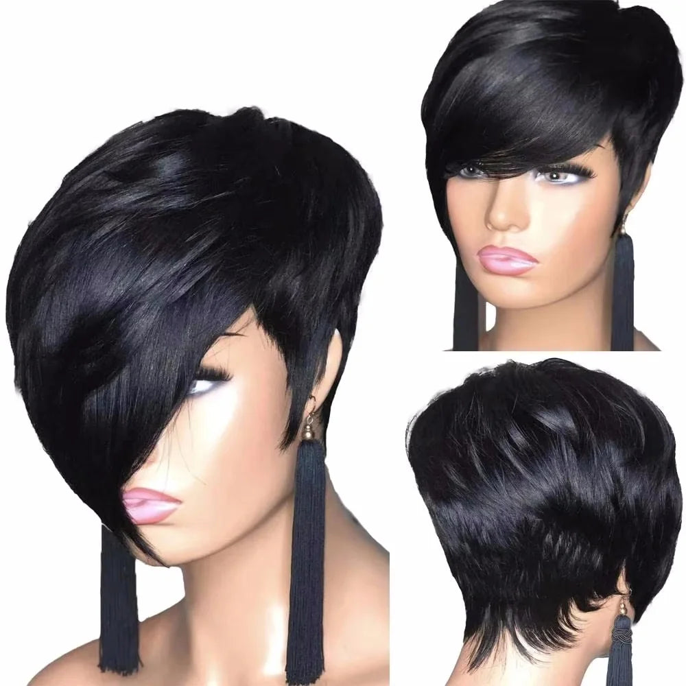 Short Pixie Cut Wavy Wig for Daily Wear Women