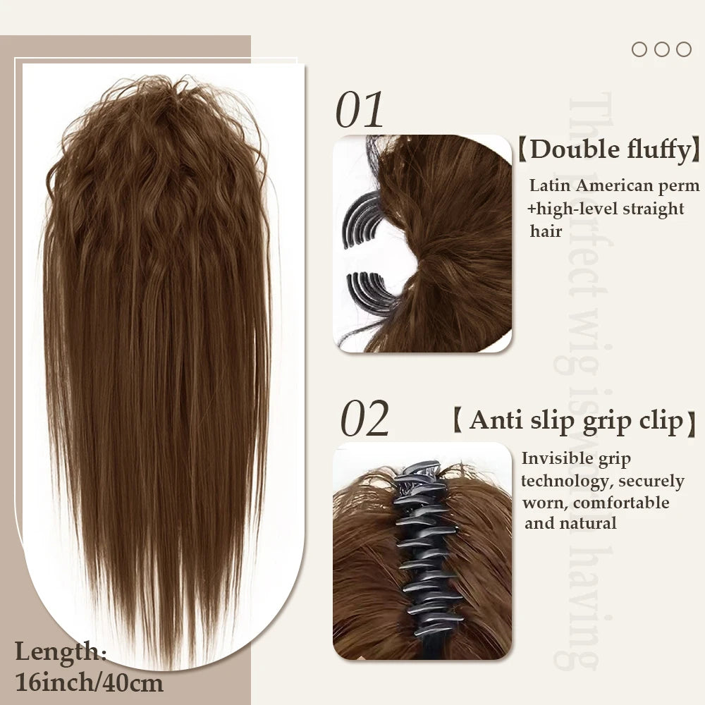 16-Inch Claw Clip Straight Ponytail Hair Extension - 4