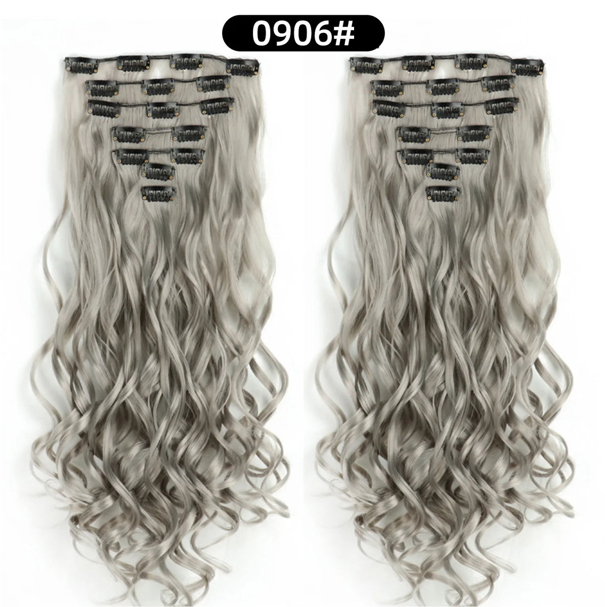 22 Inch Deep Wave Clip-In Hair Extensions Full Head Set