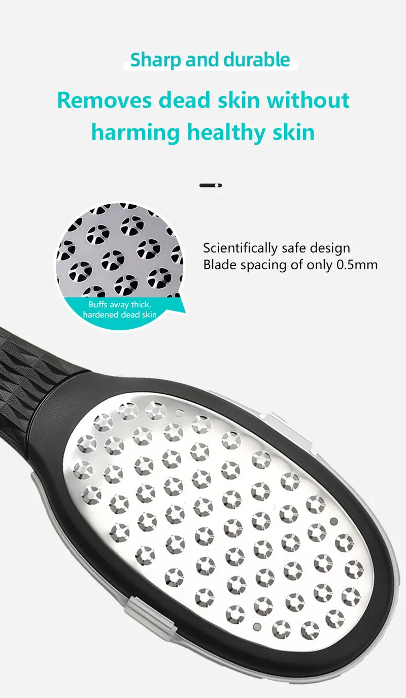 Professional Stainless Steel Foot File for Cracked Heels and Callus Removal - 10