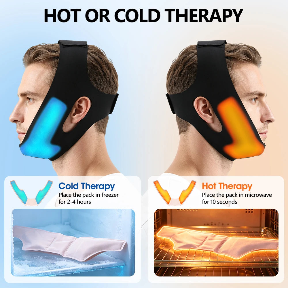 Hot and Cold Facial Compression Wrap for Chin and Jaw Support - 10