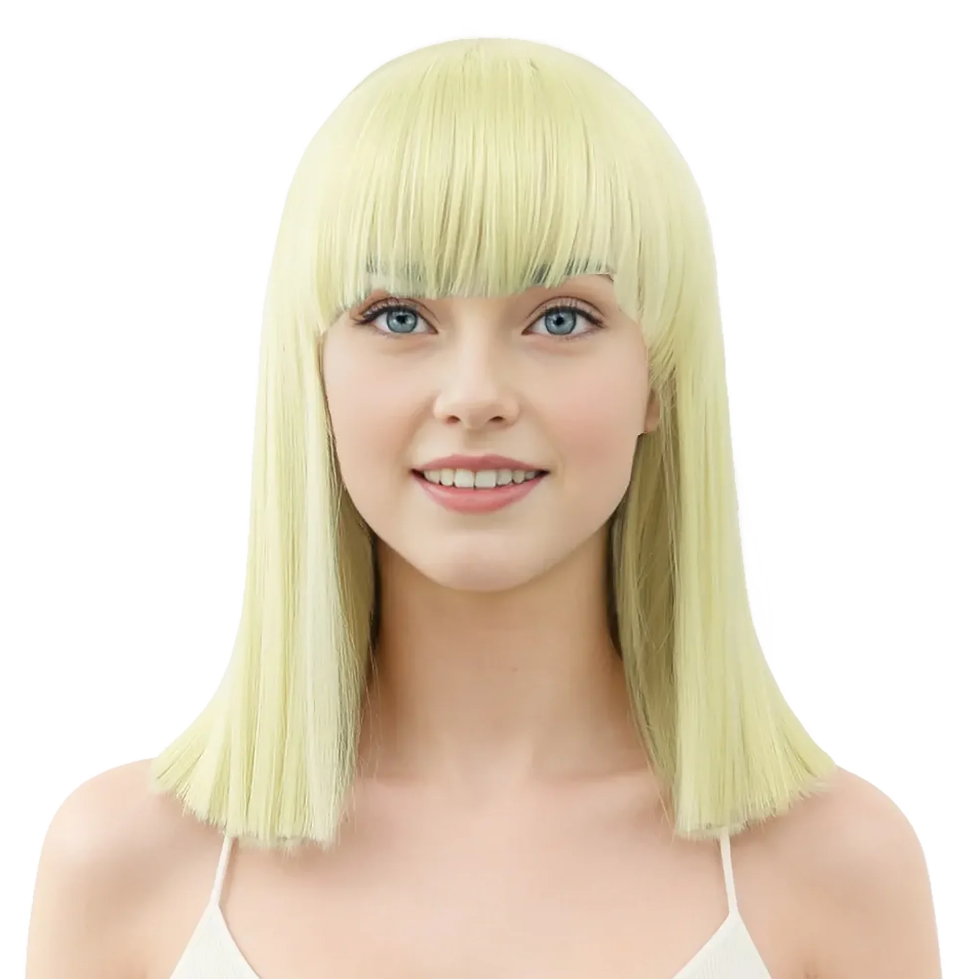 Short Straight Heat Resistant Synthetic Cosplay Wig - 11