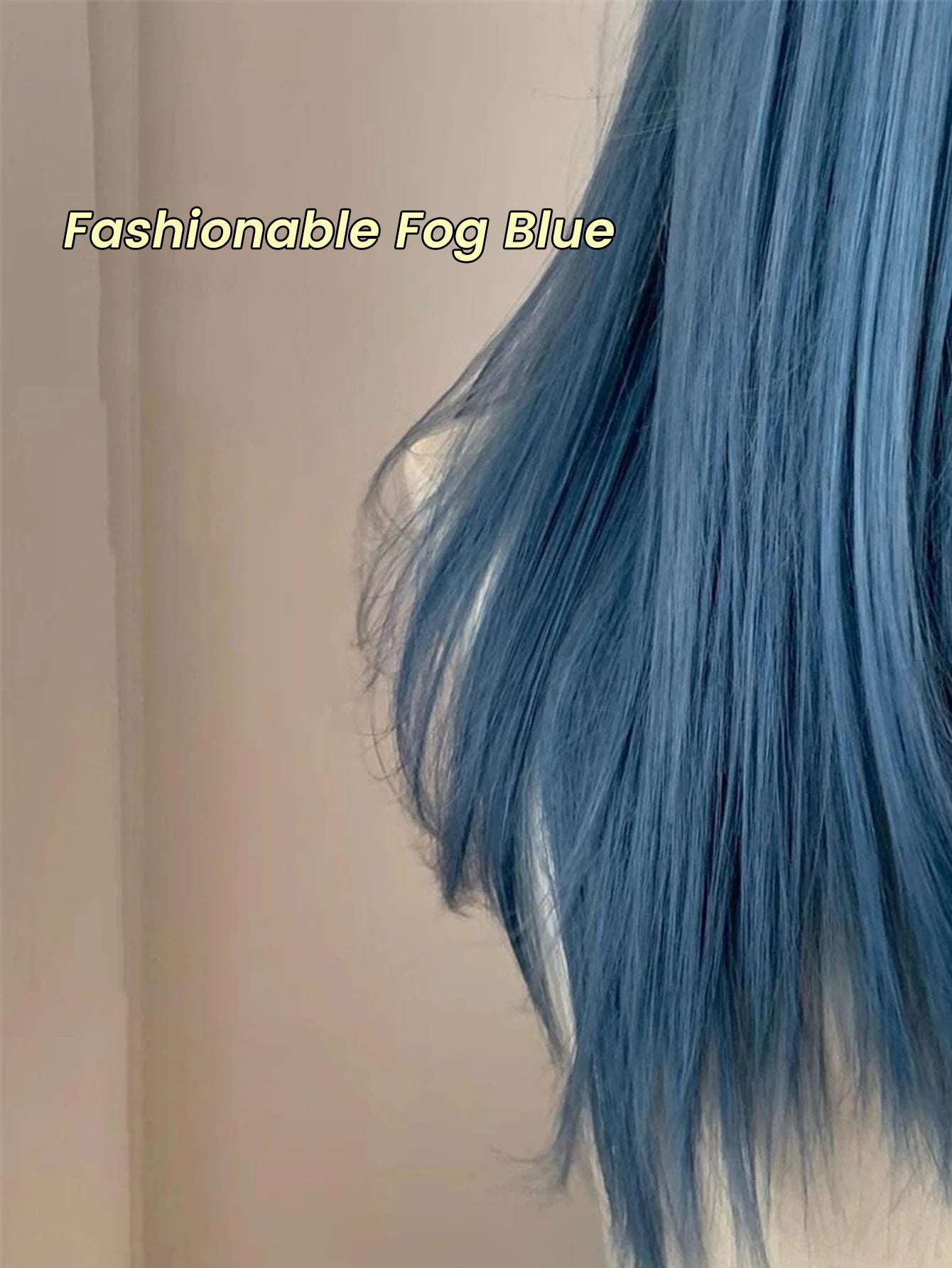 Long Straight Blue Synthetic Cosplay Wig for Halloween and Costume Parties - 12