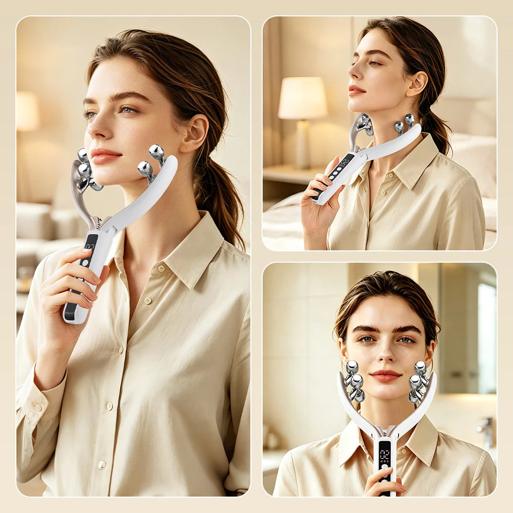 Electric 8-Ball Facial Massager with 3 Vibration Modes for Skin Contouring