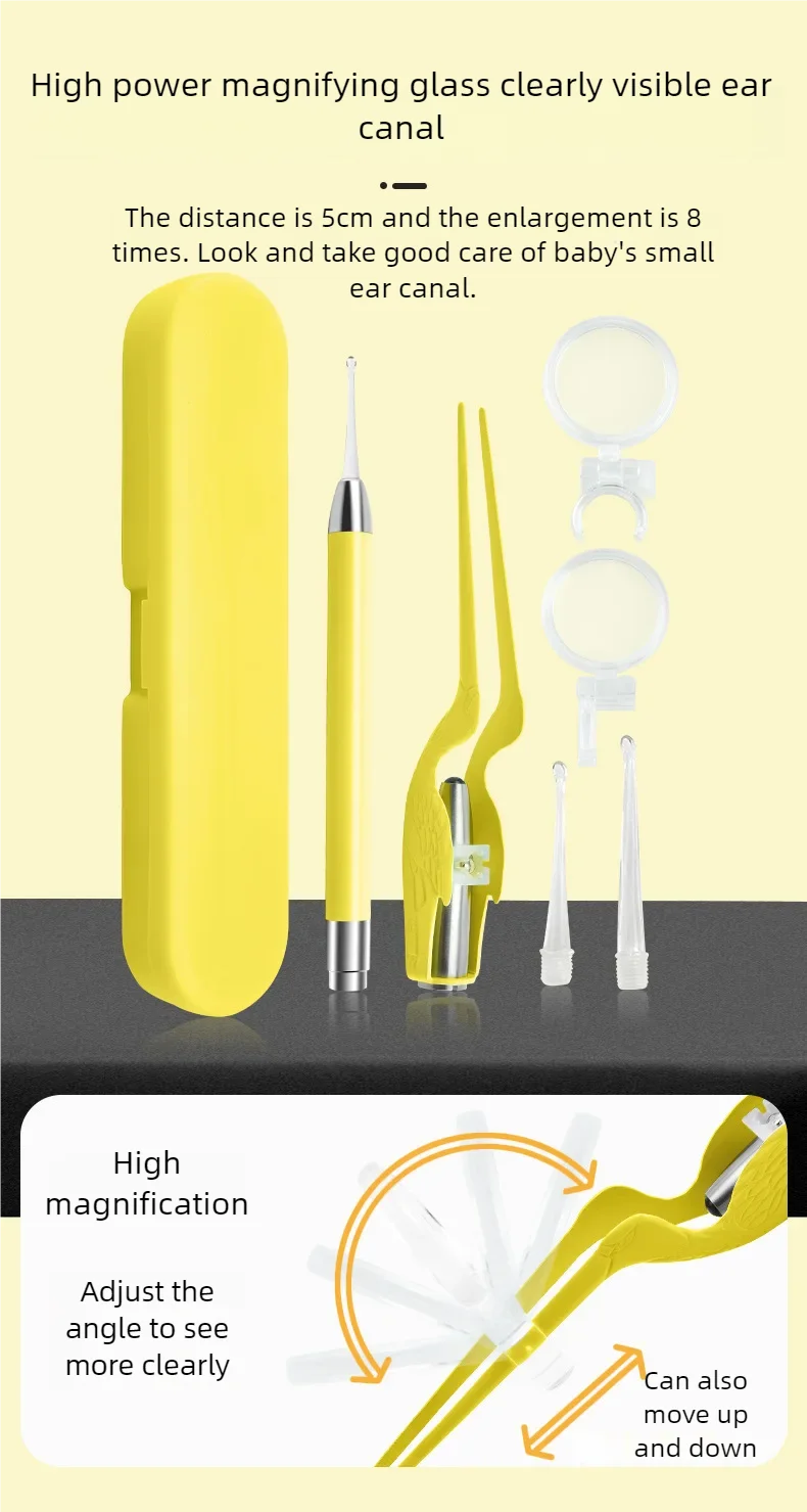 LED Illuminated Ear Wax Removal Tool Kit for Kids and Adults - 7