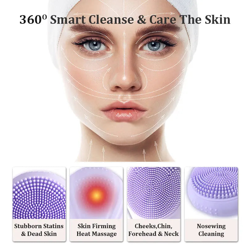 Electric Sonic Facial Cleansing Brush for Deep Pore Exfoliation and Massage - 4