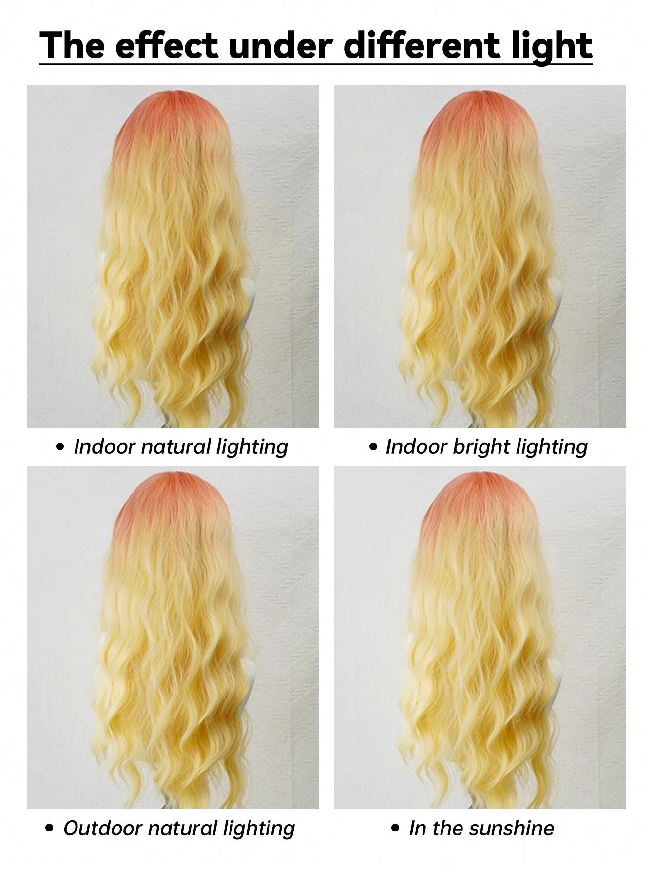 Long Orange and Yellow Ombre Wavy Wig for Daily Wear and Cosplay - 15