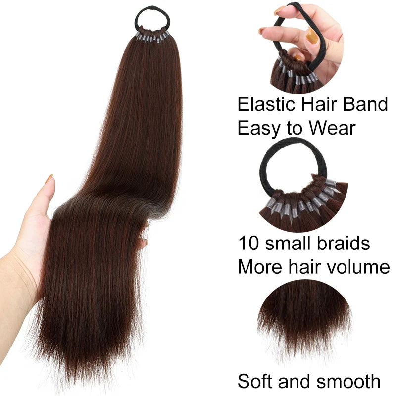 22-Inch Long Straight Synthetic Ponytail Extension