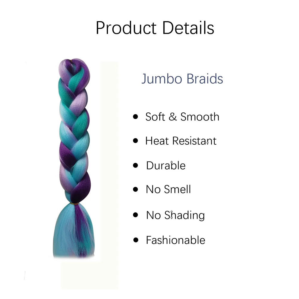 24-Inch Jumbo Braiding Hair Extensions for Vibrant Hairstyles - 4