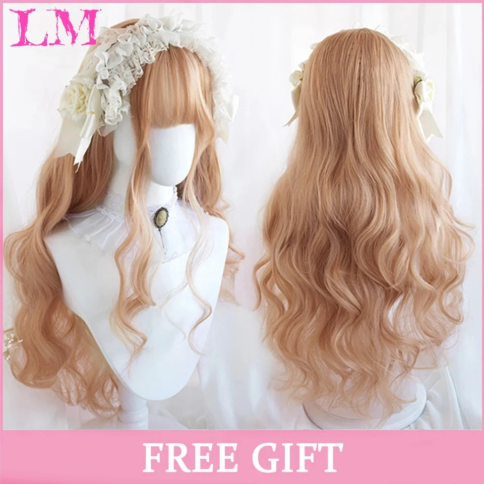 24-Inch Long Pink Cosplay Wig for Costumes
