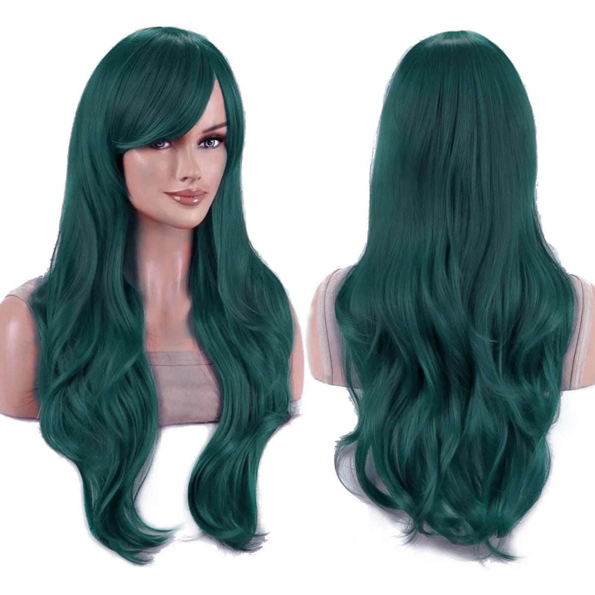 Long Deep Blue Wavy Cosplay Wig for Anime Costumes and Halloween
