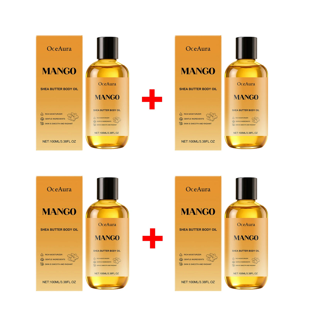 Mango Shea Butter Body Oil for Deep Skin Hydration and Smoothing Rough Skin