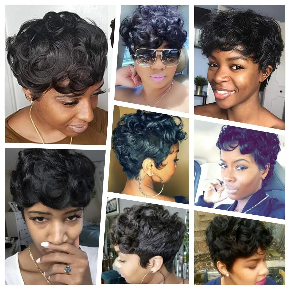 Short Curly Pixie Cut Wig for Daily Wear - 6