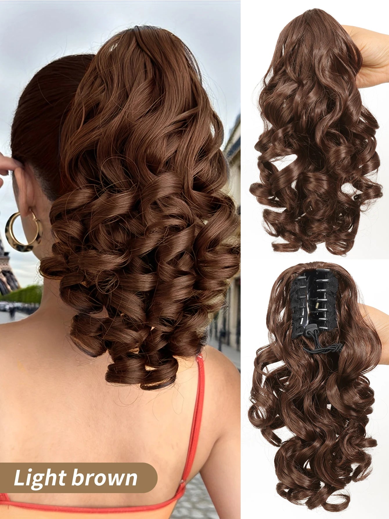 12-Inch Curly Claw Clip Ponytail Extension - 27