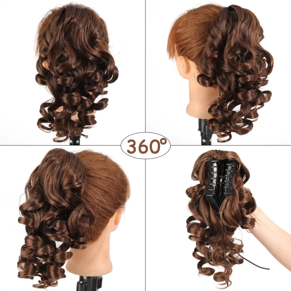12 Inch Curly Claw Clip Ponytail Hair Extension for Women - 4