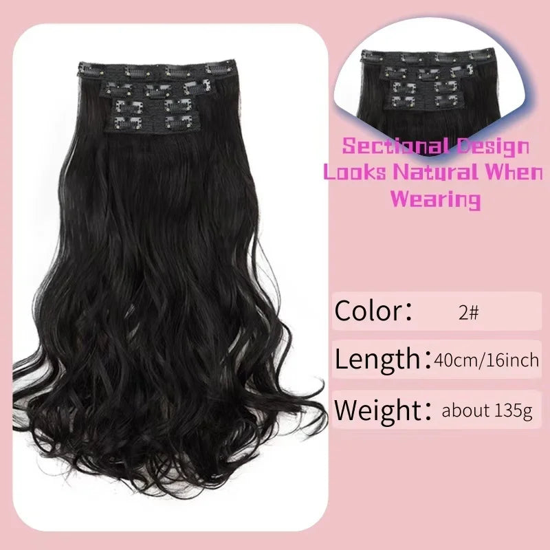 16-Inch Wavy Clip-In Hair Extensions for Instant Volume - 15