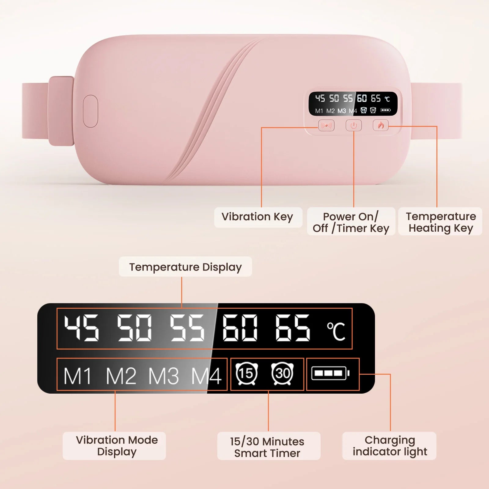 Portable Cordless Heating Pad with Vibration Massage for Period Cramps - 8