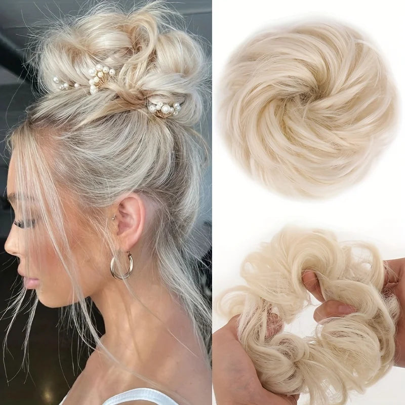Messy Curly Hair Bun Extension for Instant Voluminous Updo Hairstyles