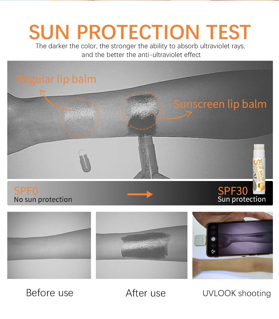 Sunscreen Lip Balm with SPF 30 for Daily UV Protection and Hydration