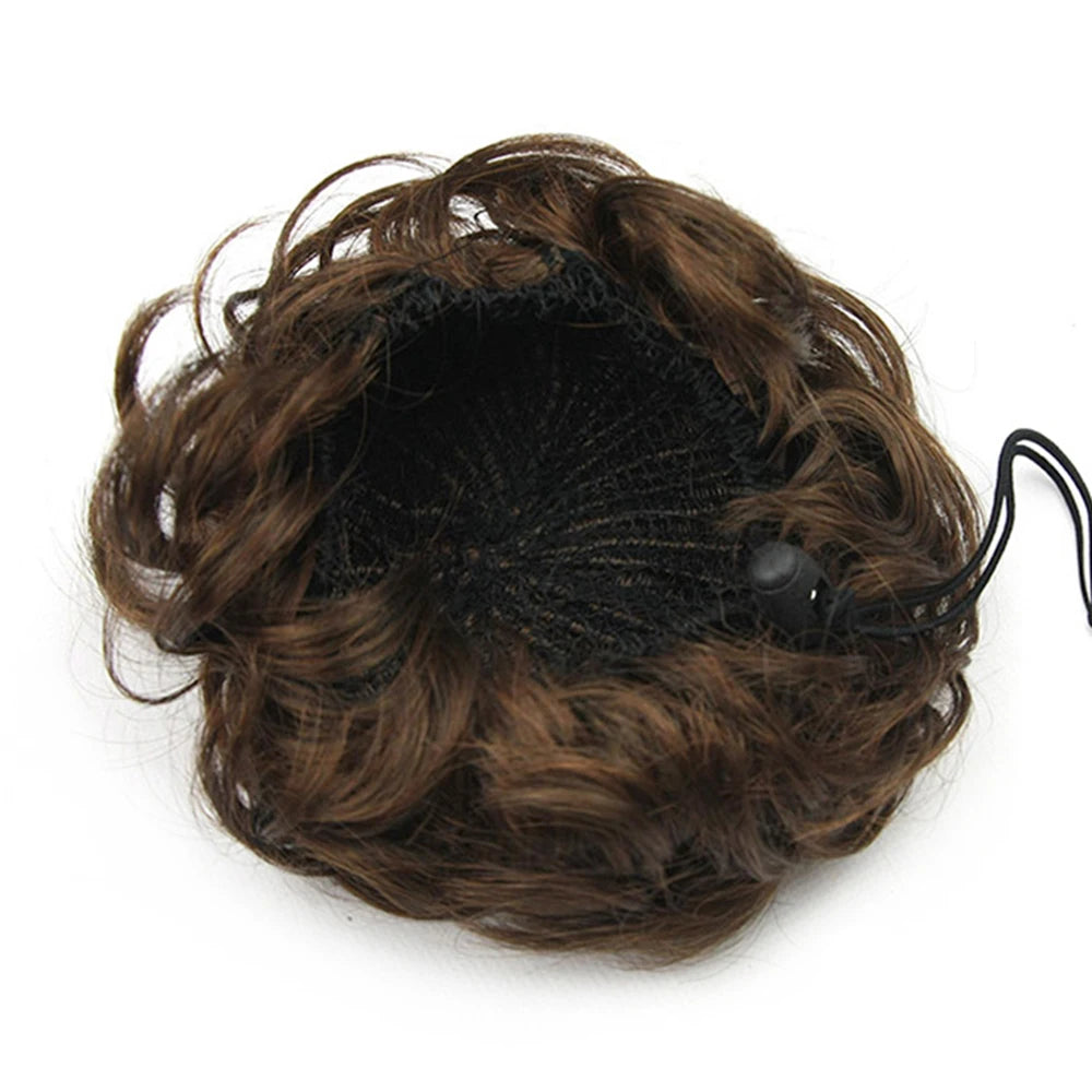 Adjustable Curly Hair Bun Scrunchie Extension for Instant Volume Updo - 4