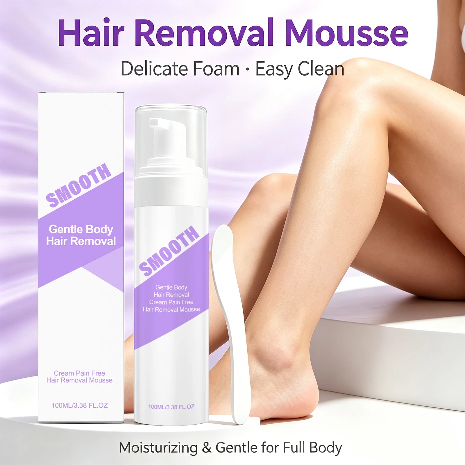 Painless Hair Removal Mousse Foam for Smooth Skin on Arms Legs and Body - 6
