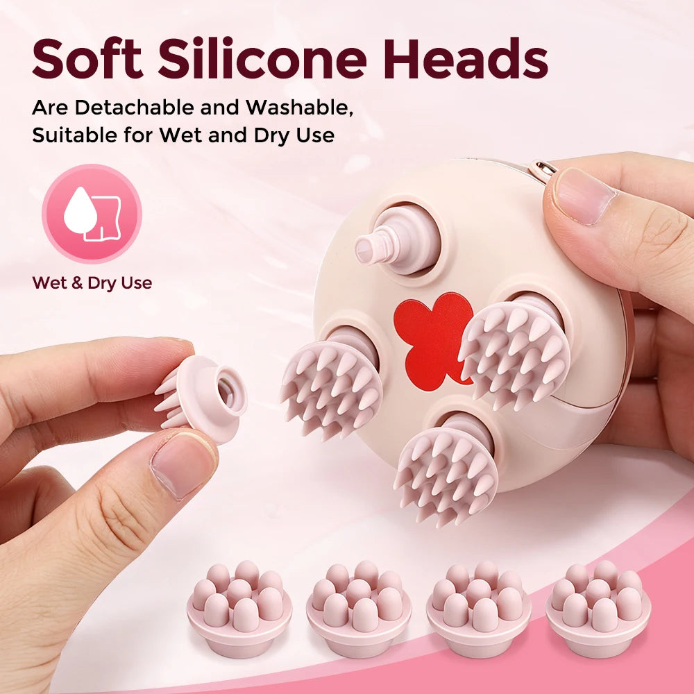 Electric Waterproof Scalp Massager for Stress Relief and Hair Growth