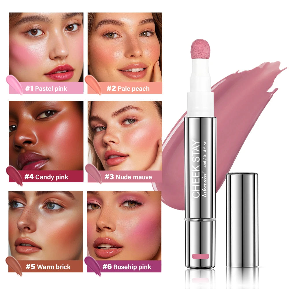 Liquid Blush Stick with Sponge Tip for Natural Matte Cheek Makeup - 2