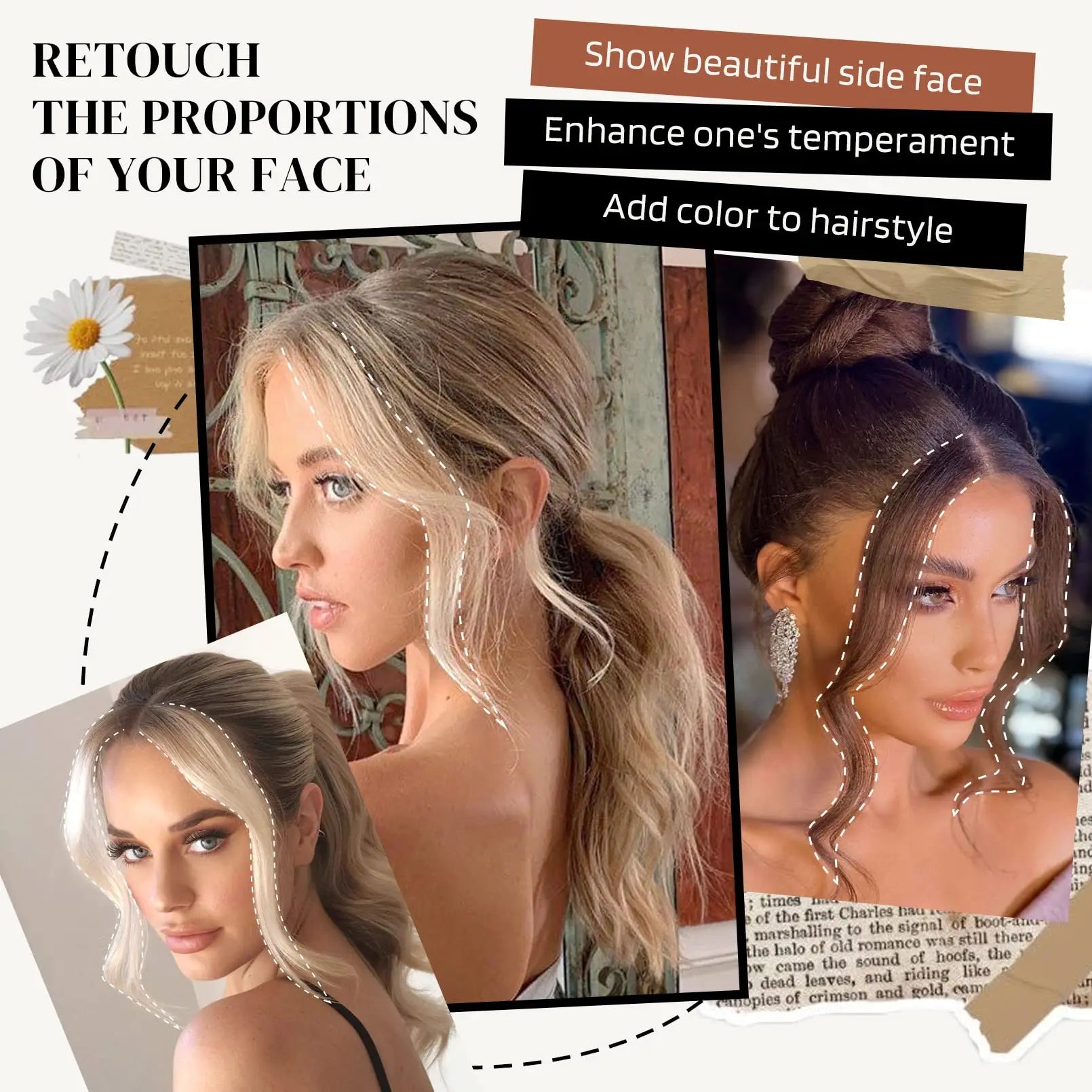 Clip-In Synthetic Hair Side Bangs for Instant Volume - 5