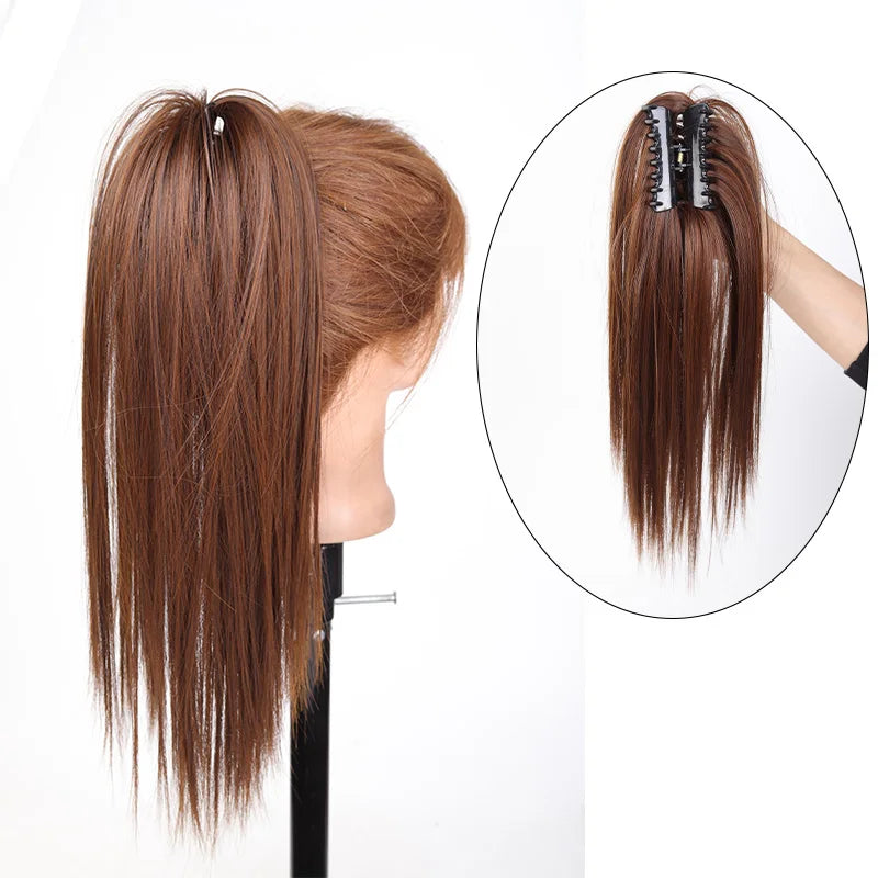 16-Inch Straight Claw Clip Ponytail Hair Extension