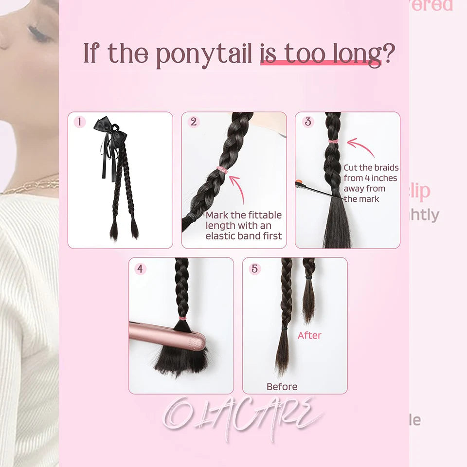 Long Clip-In Bubble Braid Ponytail Hair Extension for Daily Styling