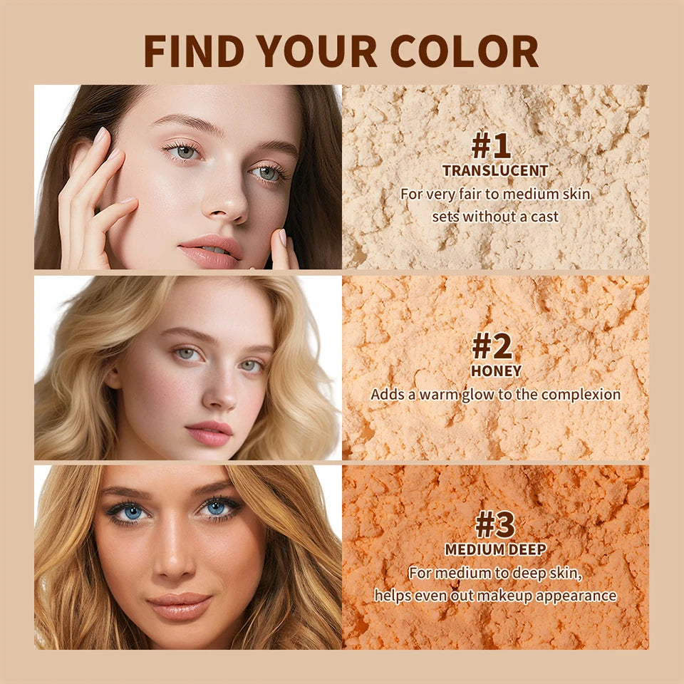 Translucent Loose Setting Powder for Flawless Matte Makeup Finish - 9