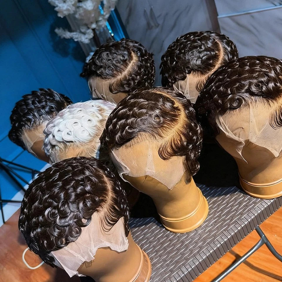 Short Pixie Cut Human Hair Lace Front Wig