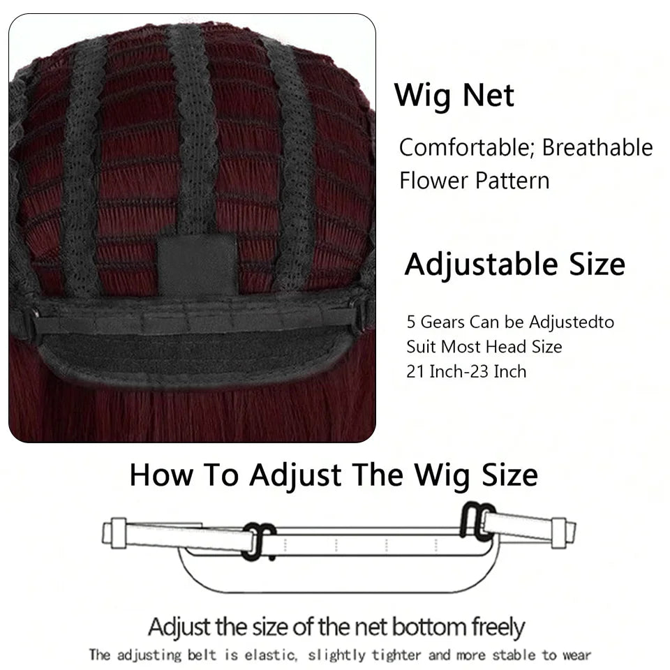 Red Wolf-Tailed Mullet Anime Cosplay Wig