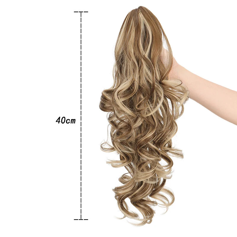 16-Inch Curly Wavy Claw Clip Ponytail Hair Extension - 2